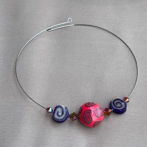 Handmade polymer clay necklace